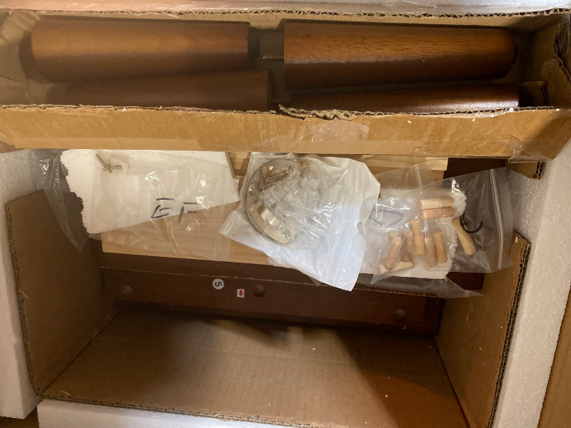 Photo 1 of Solid Oak Wood Nightstand, Bedside Table with 2 Drawer, Mid-Century Luxury Night Stand, Modern Sofa Side End Table, Farmhouse Wooden Night Stand for Bedroom, Easy Assembly, Walnut Color