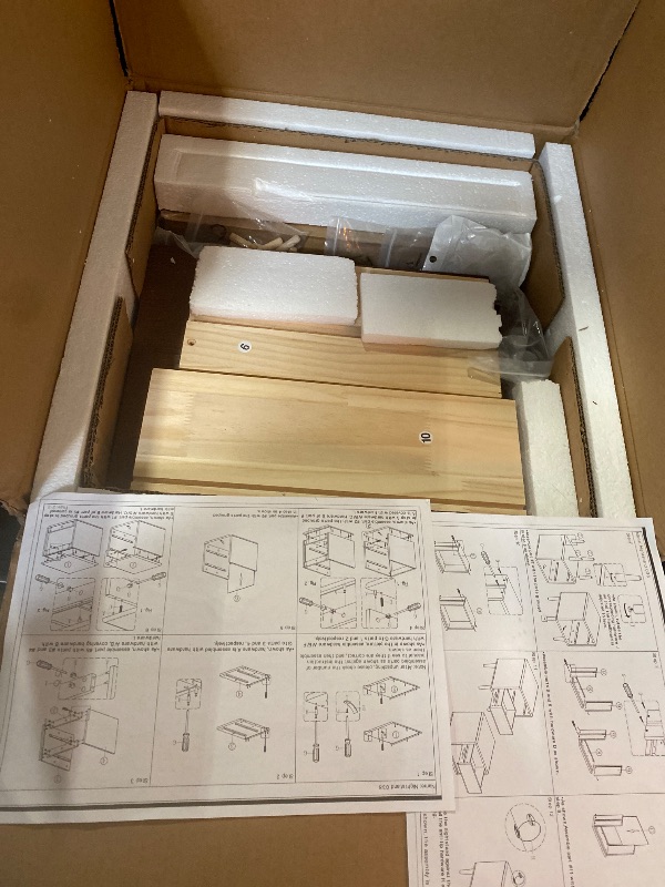 Photo 1 of Solid Oak Wood Nightstand, Bedside Table with 2 Drawer, Mid-Century Luxury Night Stand, Modern Sofa Side End Table, Farmhouse Wooden Night Stand for Bedroom, Easy Assembly, Walnut Color