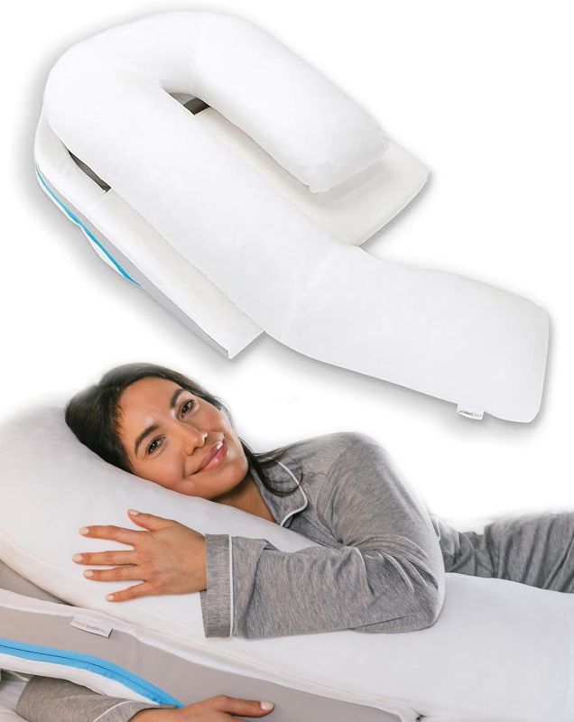 Photo 1 of MedCline Shoulder Relief System, Bed Wedge Pillow for Shoulder Pain Relief, Therapeutic Body Pillow with Insert and Covers, Inclined Sleep Position with Arm Pocket, Small/Medium for 5'9" and Under