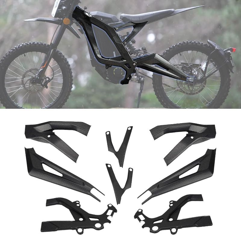 Photo 1 of Body Frame Protective Cover Fit For Sur-Ron Light Bee X, Body Frame Protector Guard Sticker, E-Bike Accessoires for Sur-Ron (Carbon Pattern)
