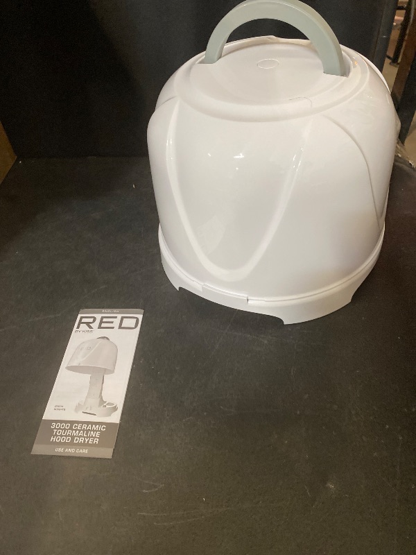 Photo 1 of Red by Kiss 3000 Ceramic Tourmaline Professional Hood Dryer, 4 Heat Settings Blow Dryer for Home & Salon, Height Adjustable Convenient Big Hood Size Extra Coverage (1875 Wattage)