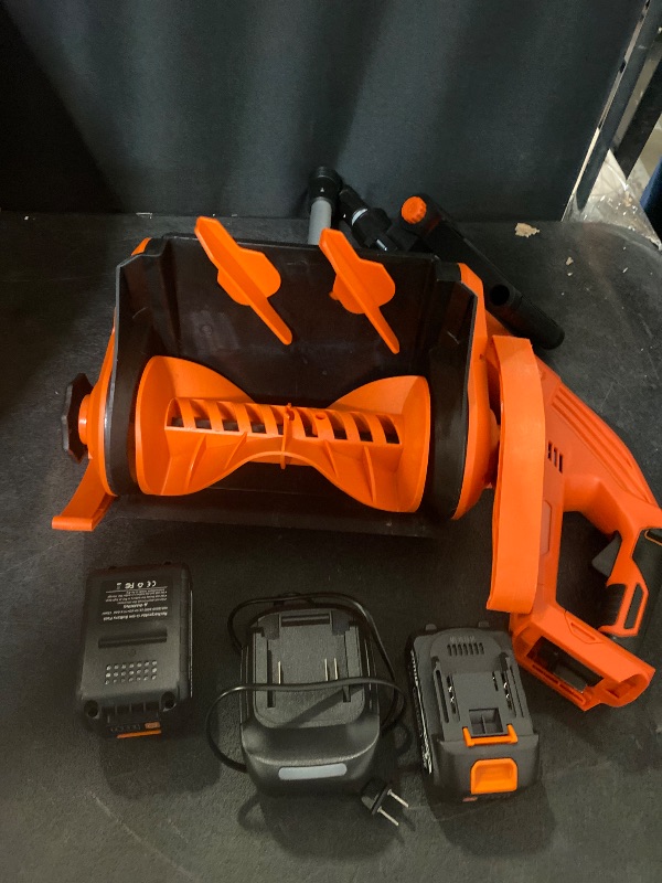 Photo 1 of Brushless Cordless Snow Shovel, 40V Powerful Motor Battery Powered Snow Shovel with 2×4.0Ah Batteries, 50Min Runtime Electric Snow Shovel Cordless for Driveways, Walkways, Patios (A*2 Batteries)