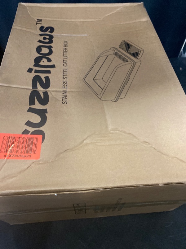 Photo 1 of Enclosed Stainless Steel Cat Litter Box with Lid Extra Large Litter Box for Big Cats XL Metal Litter Pan Tray with High Wall Sides Enclosure, Non-Sticky, Anti-Leakage, Easy Cleaning