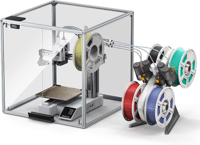 Photo 1 of 3D Printer Enclosure for Bambu Lab A1 mini, 360° Transparent Acrylic Enclosure with LED Light, Odor Isolation Noise Reduction Constant Temperature 3D Printer Cover Box, 470x470x470MM