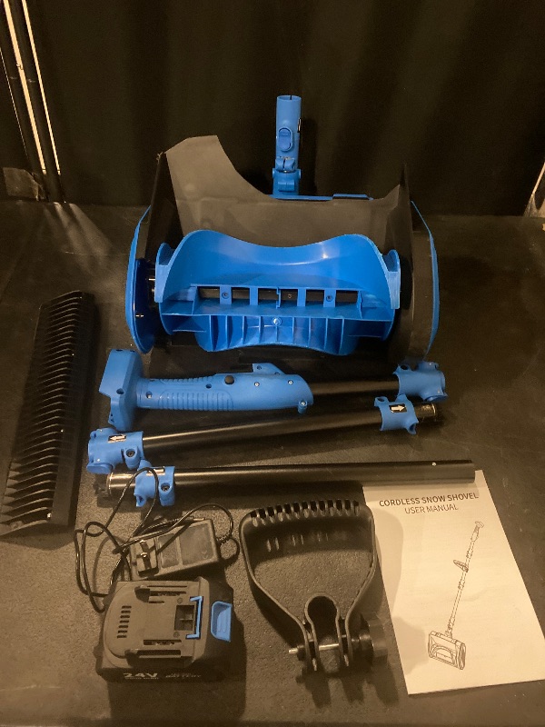 Photo 1 of Electric Cordless Snow Shovel, 14.4-Inch | 24V | 5.0Ah Brushless Cordless Snow Blower with Battery and Charger, 26ft Throwing Distance, 5000RPM/Min, Snow Removal for Driveway/Steps/Patio/Sidewalk