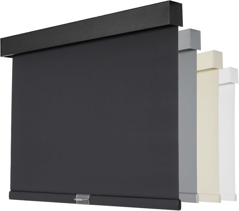 Photo 1 of Persilux Cordless Blackout Shades with Valance, Thermal Insulated Fabric Window Blinds for Windows, UV Protection Shades for Home and Bedroom (Black,35.5"Wx72"H)