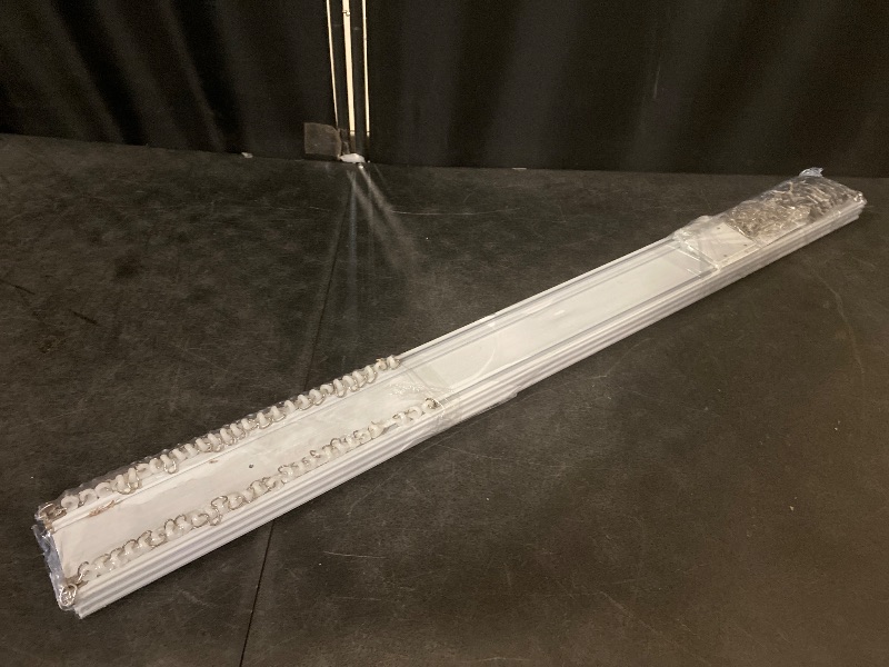 Photo 1 of Ceiling Curtain Double Track Set 3ft-10ft/3 Meter White Double Curtain Track Ceiling Mount Heavy Duty Room Divider Adjustable Length Rails with Clips Hooks End Hook