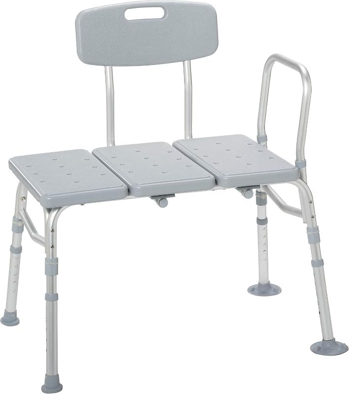 Photo 1 of Drive Medical Tub Transfer Bench for Bathtub - Safer, Independent Bathing Aid - Height Adjustable Bench - Sturdy Aluminum Construction - Comfortable Backrest Support - 350 Lb Capacity