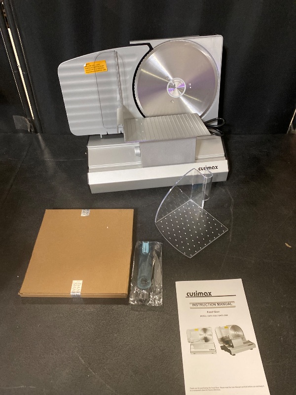 Photo 1 of CUSIMAX Meat Slicer,9"Electric Food Slicer with 2 Stainless Steel Blades,1-20mm Adjustable Thickness for Home Use,Removable Food Carriage for Easy Cleaning