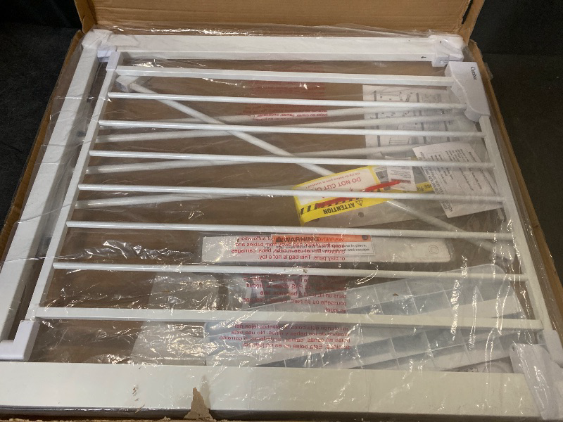 Photo 1 of Cumbor 29.7-46" Baby Gate for Stairs, Toddler Safety Essentials for The House, Auto Close Dog Gate for Doorways, Mom's Choice Awards Winner-Easy Install Pressure Mounted Pet Gates for Dogs, White