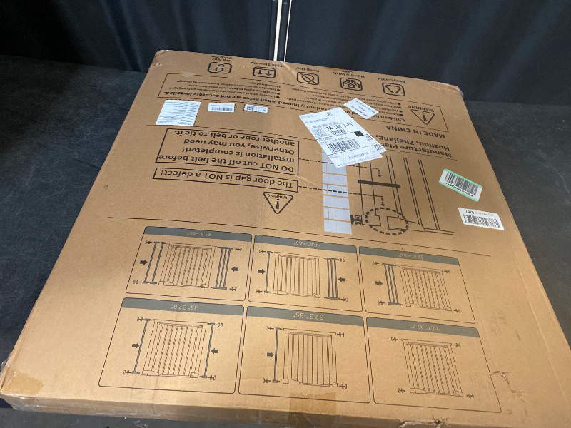 Photo 1 of Cumbor 29.7-46" Baby Gate for Stairs, Toddler Safety Essentials for The House, Auto Close Dog Gate for Doorways, Mom's Choice Awards Winner-Easy Install Pressure Mounted Pet Gates for Dogs, White