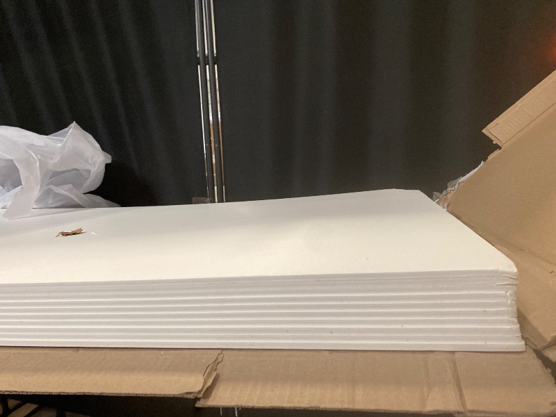 Photo 1 of 10-Pack Drop Ceiling Tile 2ft x 4ft, Smooth White PVC Ceiling Panel 24 x 48in, 5mm thicknesses Waterproof Reusable and Fire-Rated, 80 Sq. Ft (10, White)