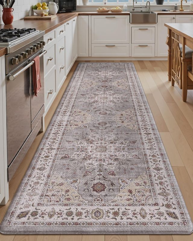 Photo 1 of Anti Fatigue Kitchen Mat, Waterproof & Stain-Resistant Cushioned Standing Mat, Non-Slip Comfort Rug for Kitchen, Sink, Laundry, Home Office, 24" x 87", Grey