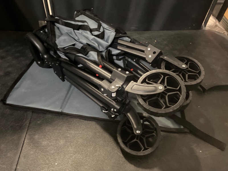 Photo 1 of Collapsible Wagon Cart with Wheels 220lbs Foldable Wagon 120L Shopping Cart for Groceries Folding Utility Wagon for Beach, Garden, Camping, Sport, Apartment, Wheelbarrows, Gray