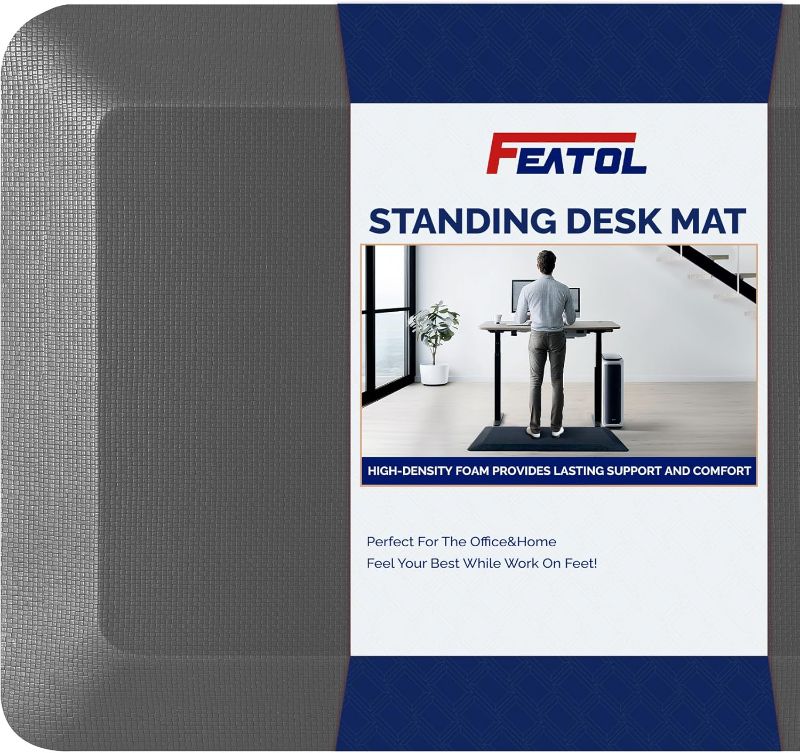 Photo 1 of Anti Fatigue Mat for Standing, 9/10 Extra Thick Ergonomic Standing Desk Mat, Comfort & Durable Memory Foam Standing Mat at Home,Office All Day (20" x 39", Gray, 1PC)