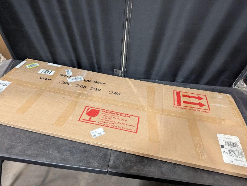 Photo 1 of Full Length Mirror, 56"x21" Mirror Full Length with Stand, Gold Domed Top Square-Edged Floor Mirror with Aluminum Alloy Frame for Bedroom Living Room