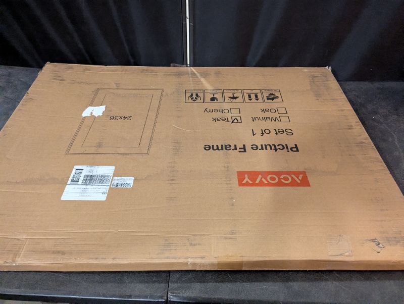 Photo 1 of 24x36 Picture Frame, Solid Teak Wood Picture Frame with Tempered Glass, 24x36 Poster Frame for Wall, 24 x 36 Wooden Photo Frames Matted to 20x30, Vertical & Horizontal Wall Hanging Display