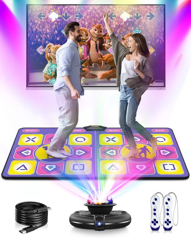 Photo 1 of Flannel Dance Mat for TV with Camera, Non-Slip Exercise Dance Pad with Yoga Mode for Kids & Adults, Family-Friendly Electronic Game Mat Toy Gifts for Girls & Boys (Purple)