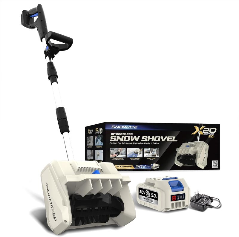 Photo 1 of Cordless Snow Shovel Kit with 10" Wide x 5" Deep Snow Cut for Decks, Steps and Walkways, Brushless Motor and Lightweight Design