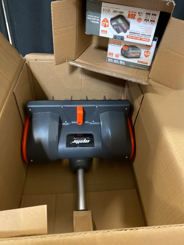 Photo 1 of Cordless Snow Shovel Kit with 10" Wide x 5" Deep Snow Cut for Decks, Steps and Walkways, Brushless Motor and Lightweight Design