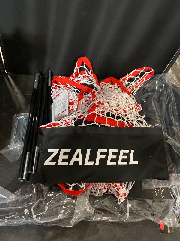 Photo 1 of Lacrosse Backstop Net 14x10FT, Extra Large Coverage with 14mm Foam-Wrapped Fiberglass Pole for Shooting Training, 4-Strand Tear-Resistant Netting, Sandbag & Stakes(Lacrosse Goal NOT Included)