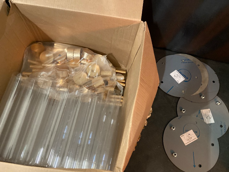 Photo 1 of 6 Sets 5 Arms Acrylic Candelabra Centerpieces for Tables,Clear Candle Holder for Wedding,Ceremony Dinner Party, 22.8" Tall Candlestick Holders with Lampshade,Fit LED Candle