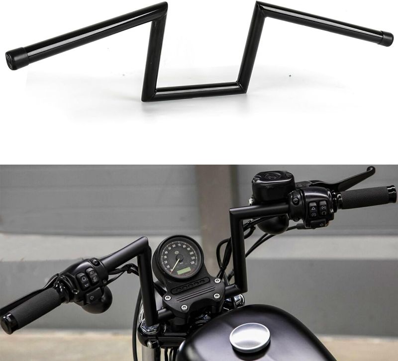 Photo 1 of 1 inch Motorcycle Handlebars 8" Rise 25mm Ape Hanger Z-Bars Compatible With Harley Sportster Softail Dyna Yamaha Suzuki Kawasaki Chopper Cruisers Bobber Cafe Racer custom Bike 1982-Up
