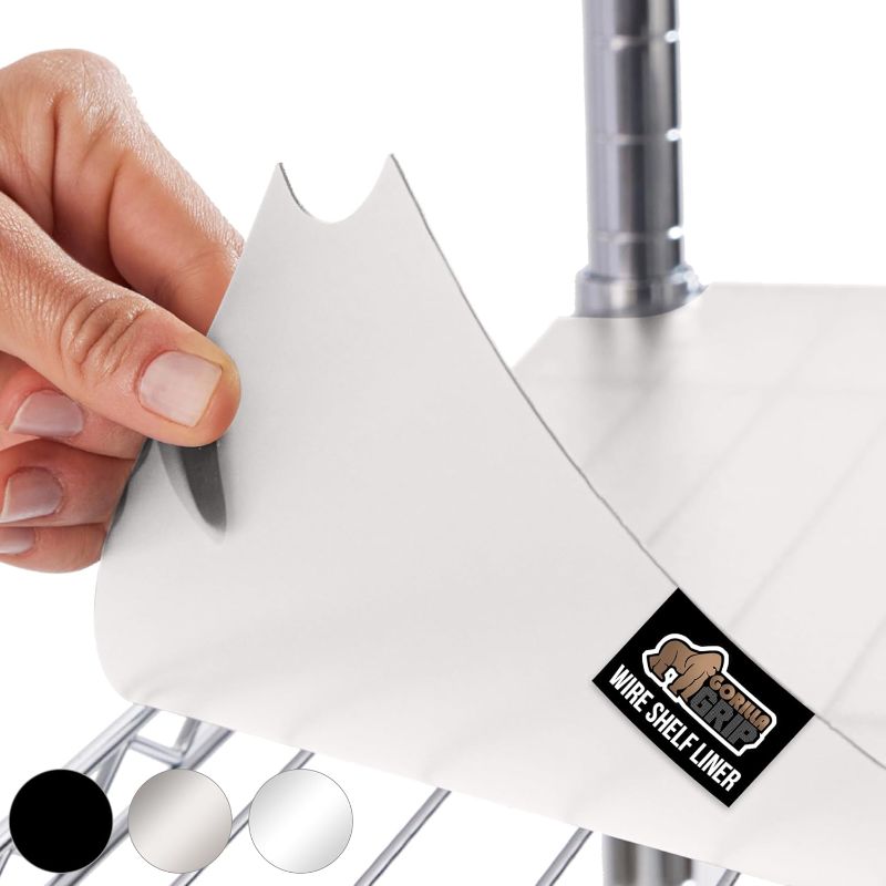 Photo 1 of GORILLA GRIP ShelfGuard Wire Shelf Liner Compatible with Amazon Basics Shelving Unit, Set of 4 Waterproof Liners for Organizing Metal Rack Shelves, Kitchen Cabinets, Cupboard, Pantry, 14x36 Clear