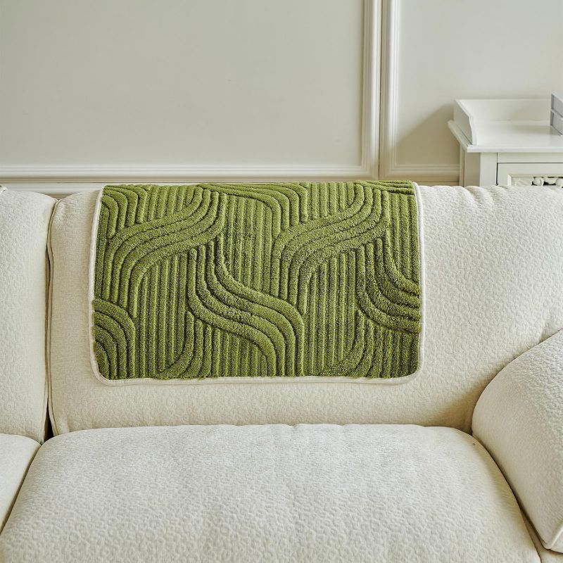 Photo 1 of Backrest Cover Dog Green Sofa Covers Soft Fuzzy Sofa Cover Pet Friendly, Non Slip Sofa Cover for Living Room Pet Couch Cover, 35.4x35.4 inch