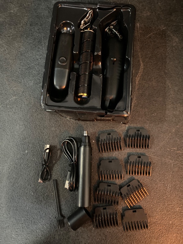 Photo 1 of 4pcs Rechargeable Electric Grooming Kit for Men - Hair Clipper Electric Foil Shavers and Beard Trimmers, Ear, Nose Hair Trimmer Set, USB Charged - Perfect Holiday Gift