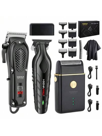 Photo 1 of Men's 3pcs Beauty Set, Beard Trimming Tools, Electric Hair Cutting And Styling Tools. Hairstyle Design, Beard Grooming Tools, And Sideburns Trimming. Exquisite Packaging, Holiday Mood Gift