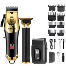 Photo 1 of Men'S Professional Golden Hair Clipper & Trimmer Set] USB Charging Wireless Hair Clipper Men'S Hair Cutting Kit Easy To Trim Hair And Beard Precise Comfort Holiday Gift For Dad For Boyfriend