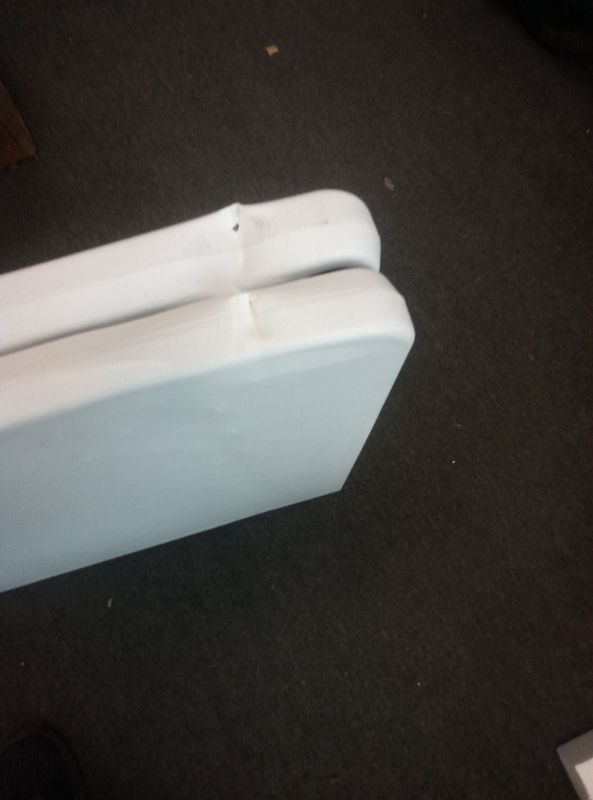 Photo 1 of 4ft Folding Table, 48 x 24 Inch Indoor Outdoor Foldable Plastic Folding Tables, Height Adjustable Portable Rectangular Utility Card Table w/Handle, for Picnic, Party, Dining, Camping, White