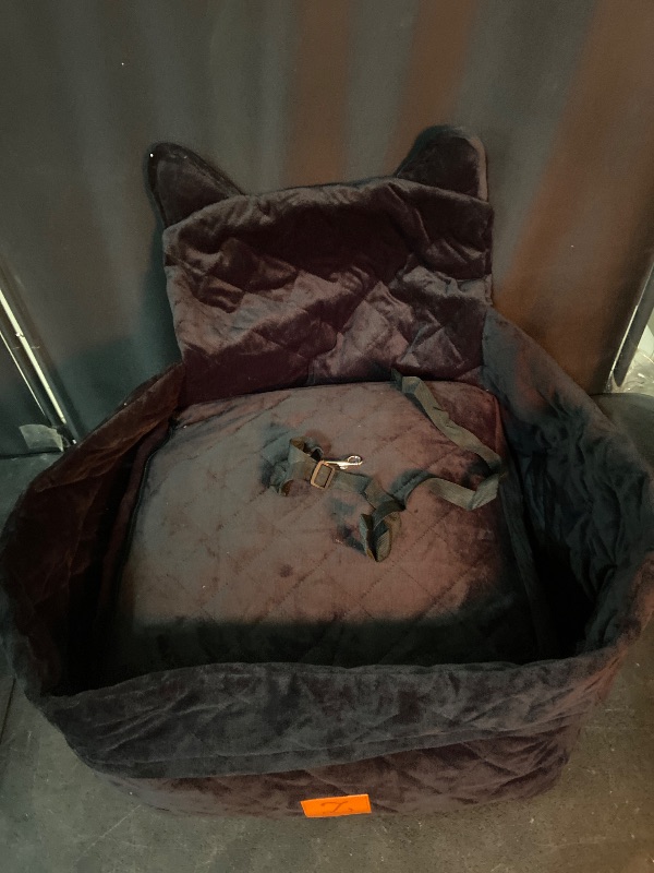 Photo 1 of Dog Car Seat for Small Dogs, Memory Foam Dog Booster Car Seats with Thick Cushion for Dogs Under 30lbs, Detachable Washable Pet Travel Bed with Storage Pockets and 2 Safety Belt