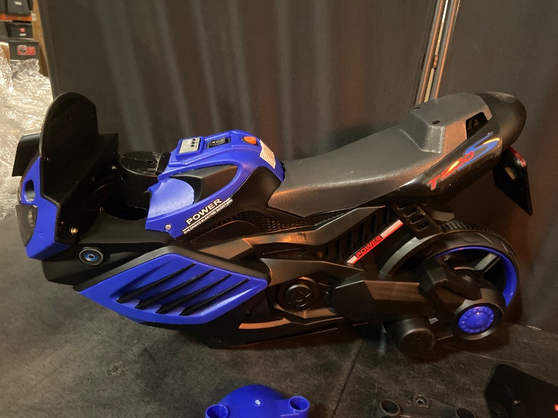 Photo 1 of Garvee Kids 6V Ride On Motorcycle, Battery Powered Ride On Toys w/Treaded Tires, Working Headlight, Horn, Music, Training Wheels, Stable Electric Toddler Motorcycle for Kids, Gift for Boys Girls, Blue