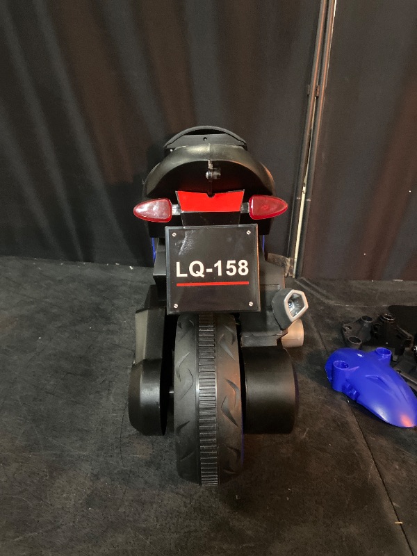 Photo 1 of Garvee Kids 6V Ride On Motorcycle, Battery Powered Ride On Toys w/Treaded Tires, Working Headlight, Horn, Music, Training Wheels, Stable Electric Toddler Motorcycle for Kids, Gift for Boys Girls, Blue