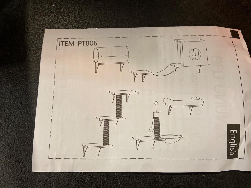 Photo 1 of 7 Pcs Wall Mounted Cat Climber Set, Cat Wall Shelves with Cat House, Bridge, Steps, Scratcher
