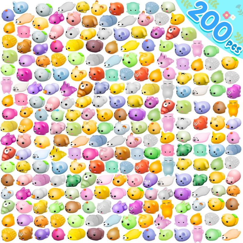 Photo 1 of 200 Pcs Mochi Squishy Toy, Mini Kawaii Squishies Bulk Sensory Fidget Toys Goody Bag Party Favors for Kids, Classroom Prizes Pinata Filler Carnival Stocking Stuffers Christmas Birthday Gifts
