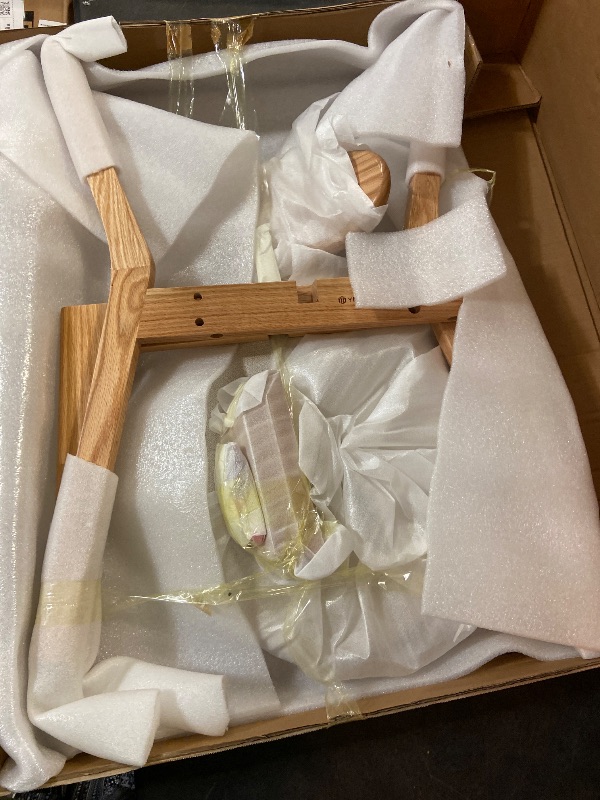 Photo 1 of 100% Solid Wood Upholstered Dining Chairs, Mid Century Modern Oak Dining Chairs with Curved Back Design with Butterfly Wing Shape for Kitchen, Dining Room, Restaurant (1PK, Log Color-Gray Cushion)