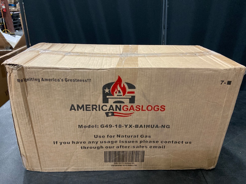 Photo 1 of Used Item 18-24 Inch Ventless Fireplace Logs Gas Fireplace Burner (Liquid Propane Fireplace Birch, 18 Inch)
