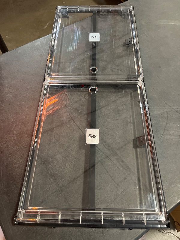 Photo 1 of 10 Tiers Foldable Shoe Rack Organizer Cabinet for Closet Entryway, Large Collapsible Shoe Storage Box with Magnetic Doors (Black)
