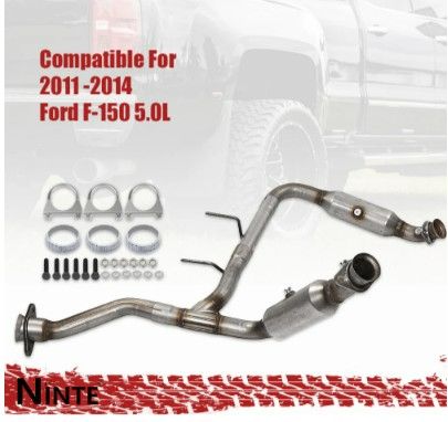 Photo 1 of NINTE Catalytic Converter Set For 2011-2014 Ford F150 5.0L V8 Both Sides Y Pipe OEM PN:645251(Left)/645252(Right)