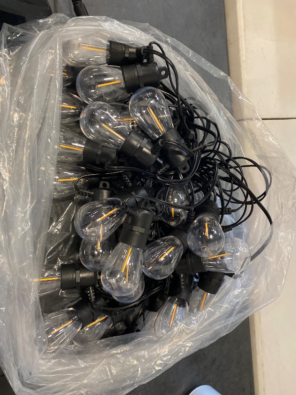 Photo 1 of Brightown 100FT Solar String Lights Outdoor Waterproof with Remote, 31+2 LED Shatterproof Bulbs, Dimmable & Timable, 3 Light Modes - Commercial Grade Patio Lights for Garden Backyard Party Decor
