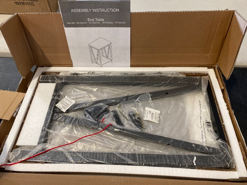 Photo 1 of FOLUBAN Small End Table, Rustic Wood and Metal Side Table with Storage, Modern Night Stand for Living Room Bedroom Office, Walnut