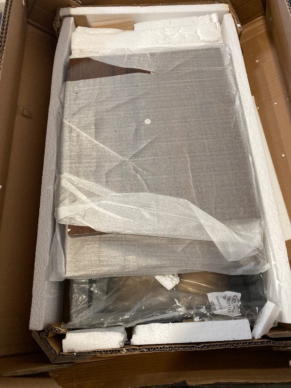 Photo 1 of FOLUBAN Small End Table, Rustic Wood and Metal Side Table with Storage, Modern Night Stand for Living Room Bedroom Office, Walnut
