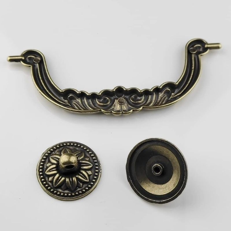 Photo 1 of 2-Pack 5 Inch Vintage Dresser Drawer Pull Handles Antique Bronze/Black.Available in Two Colors Rustic Kitchen Antique Drop Bail Pull Handles Metal Cabinet Pulls 128mm (2,Antique Bronze)
