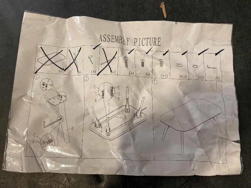 Photo 1 of (Partial Set ) Hardware Brace Pack for Zons Table Tops 47x24x18" 