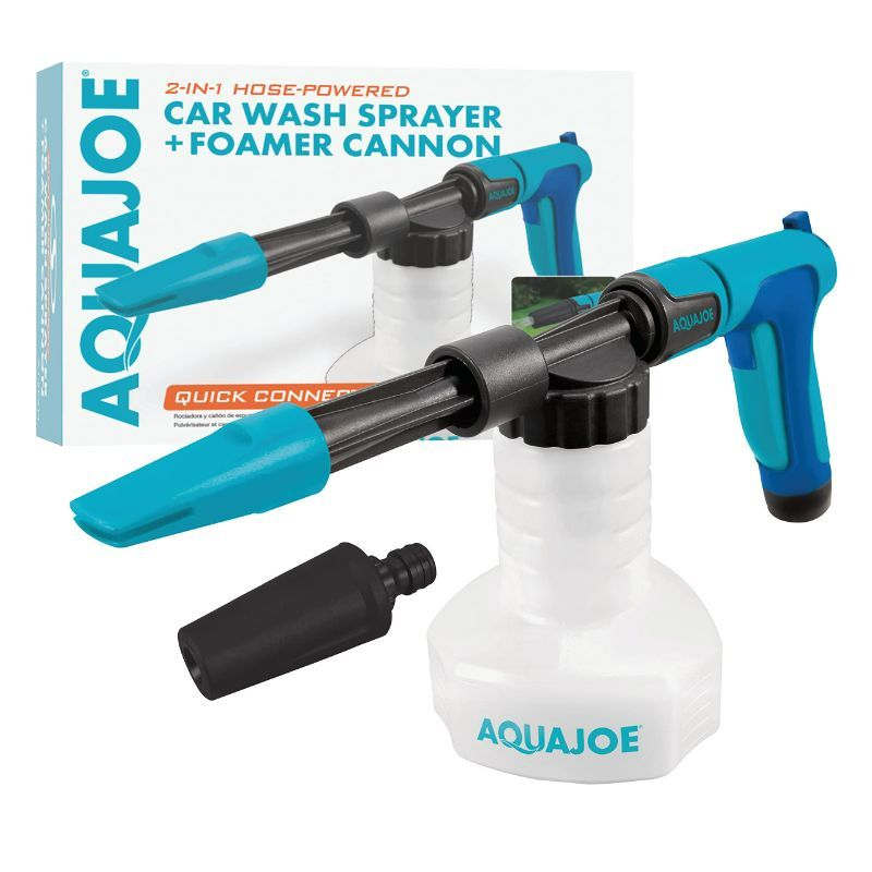 Photo 1 of 2-in-1 Hose-Powered Adjustable Foam Cannon Spray Gun with Attachments, Green

