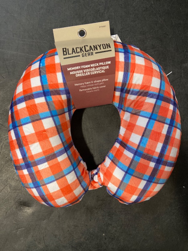 Photo 1 of Black Canyon Gear RoadPro RP70ASST Print Memory Foam Neck Pillow - Orange, Blue and White Striped