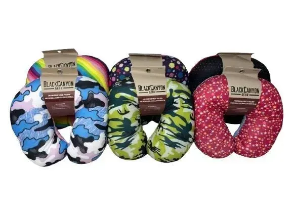 Photo 1 of BlackCanyon Outfitters RoadPro RP1056ASST Print Microbead Neck Pillow - Army Pink And Blue